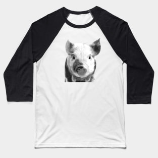 Black and White Pig Baseball T-Shirt